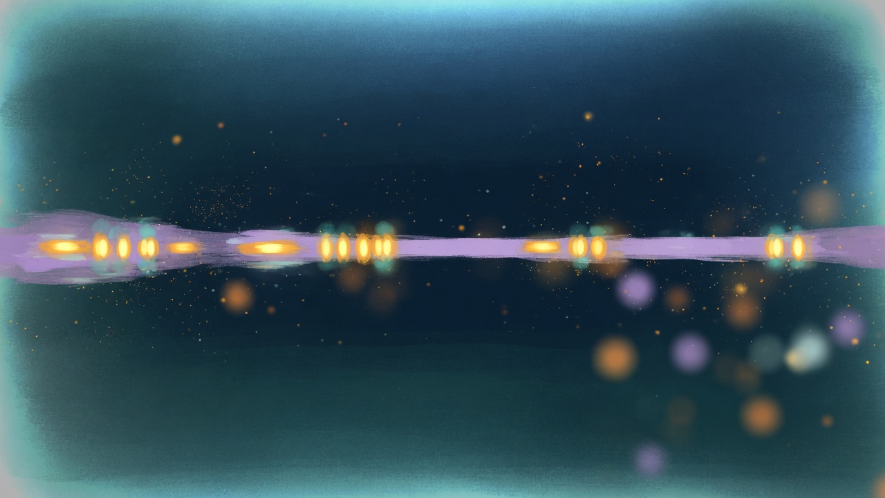 Illustration of pulses of light separated by gaps, intermittent dosing