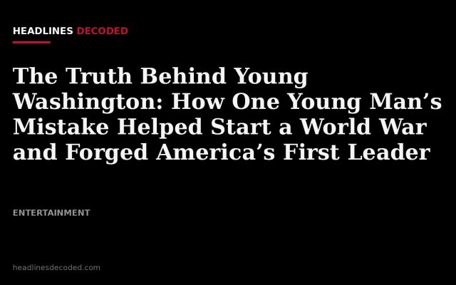 Title card for the article: The Truth Behind Young Washington: How One Young Man’s Mistake Helped Start a World War and Forged America’s First Leader