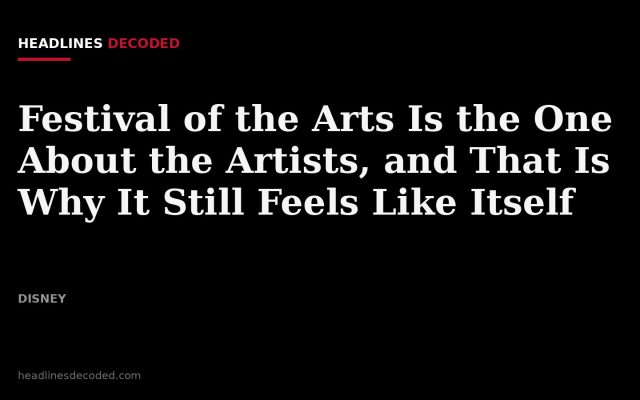 Title card for the article: Festival of the Arts Is the One About the Artists, and That Is Why It Still Feels Like Itself