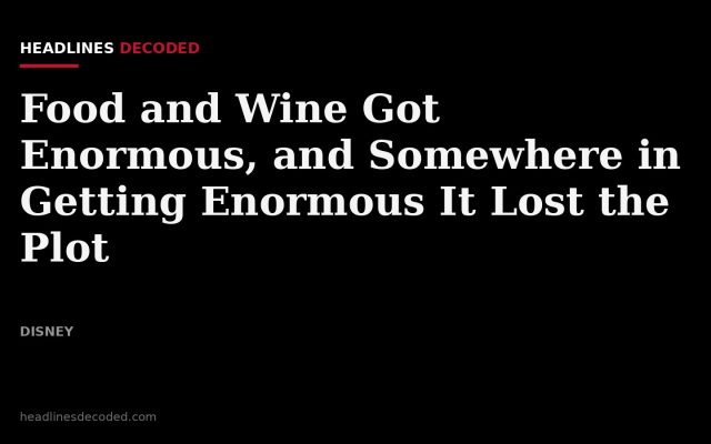 Title card for the article: Food and Wine Got Enormous, and Somewhere in Getting Enormous It Lost the Plot