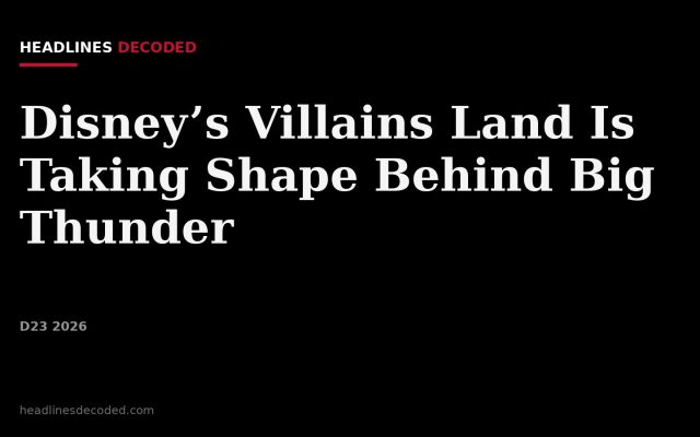 Title card for the article: Disney’s Villains Land Is Taking Shape Behind Big Thunder