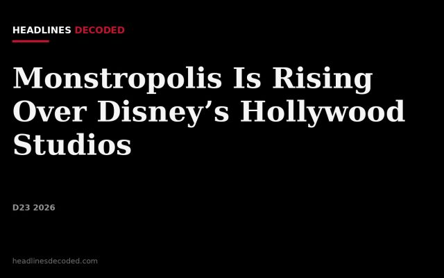 Title card for the article: Monstropolis Is Rising Over Disney’s Hollywood Studios