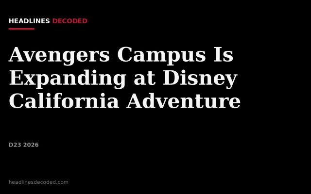 Title card for the article: Avengers Campus Is Expanding at Disney California Adventure