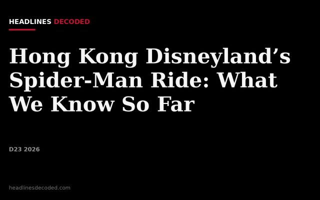 Title card for the article: Hong Kong Disneyland’s Spider-Man Ride: What We Know So Far