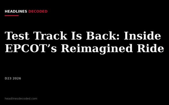 Title card for the article: Test Track Is Back: Inside EPCOT’s Reimagined Ride