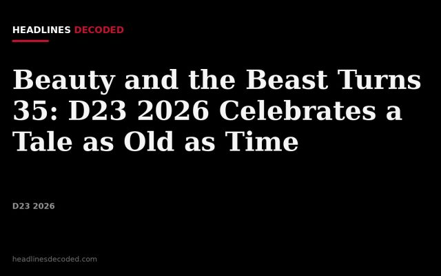 Title card for the article: Beauty and the Beast Turns 35: D23 2026 Celebrates a Tale as Old as Time