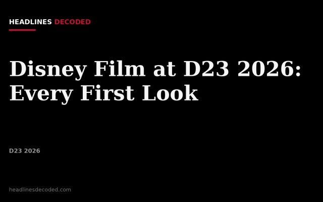 Title card for the article: Disney Film at D23 2026: Every First Look