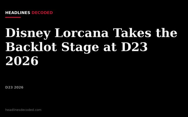 Title card for the article: Disney Lorcana Takes the Backlot Stage at D23 2026