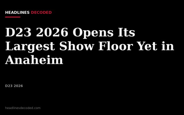 Title card for the article: D23 2026 Opens Its Largest Show Floor Yet in Anaheim