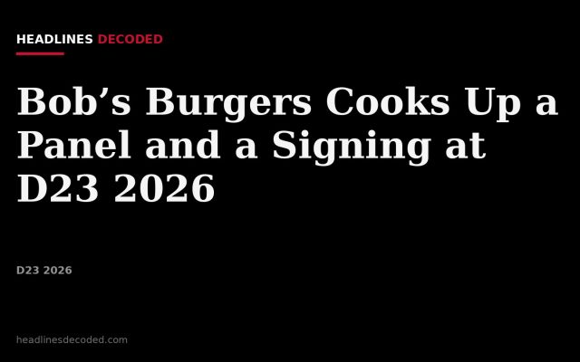 Title card for the article: Bob’s Burgers Cooks Up a Panel and a Signing at D23 2026