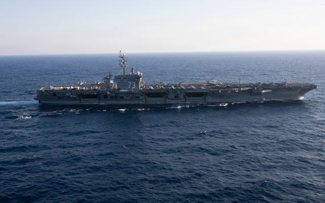 The aircraft carrier USS George Washington under way at sea