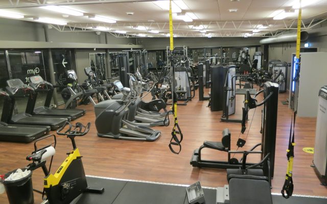 The equipment floor of a modern gym or health club