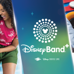 Disney Cruise Line guests wear DisneyBand+ wristbands aboard a ship.